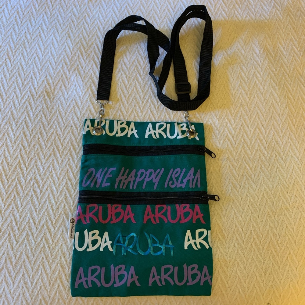 Cute teal Aruba souvenir crossbody bag